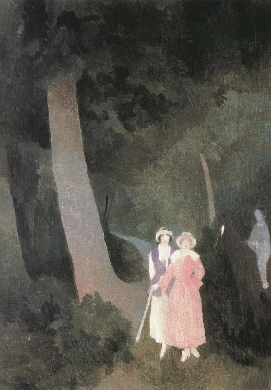 Marie Laurencin walking at the forest